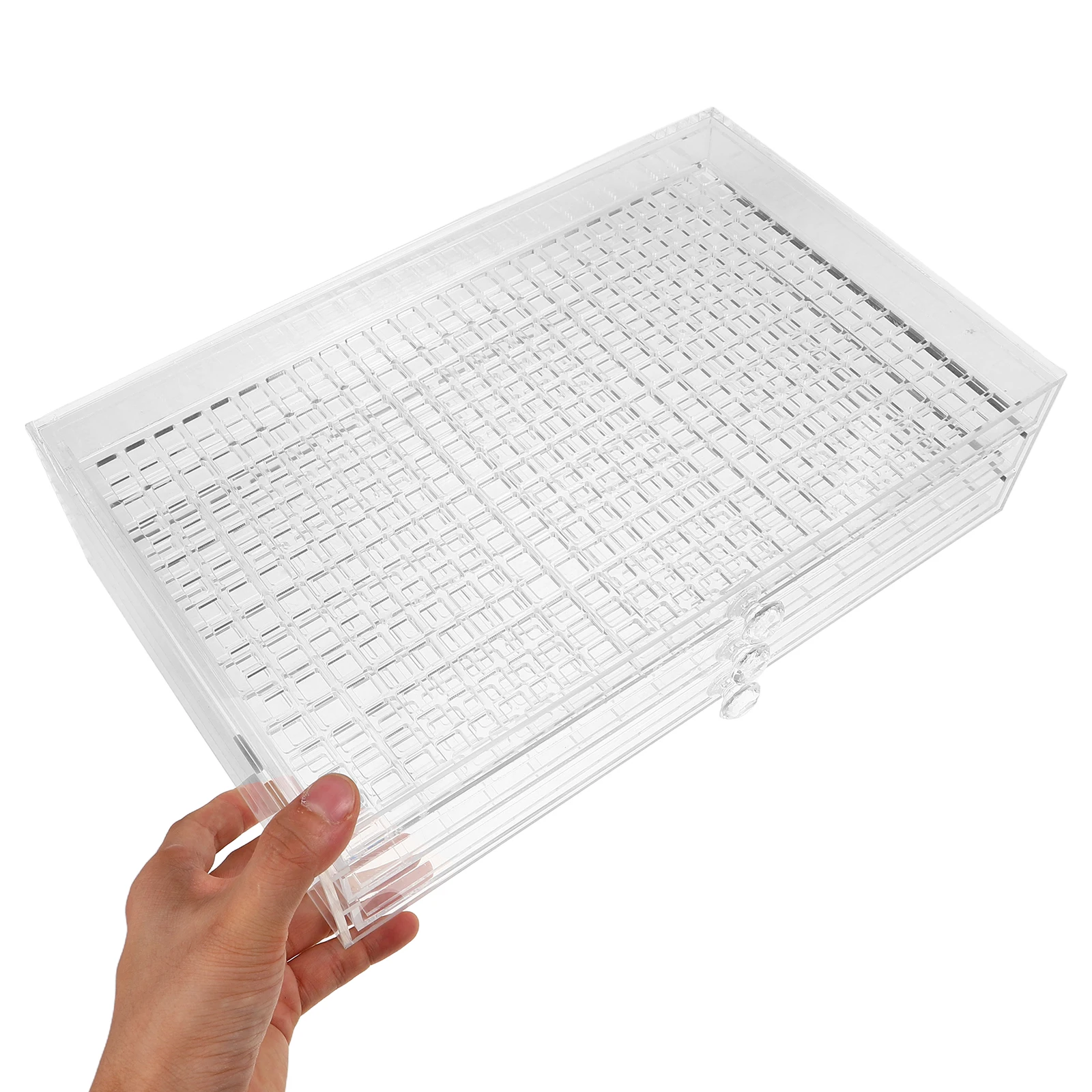 

Multi-Layer Clear Acrylic Drawer Organizer Nail Accessories Storage Box 3 Compartment Transparent Container for Crafts Art