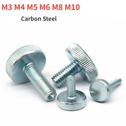 M3 M4 M5 M6 M8 M10 Carbon Steel Knurl Flat Head Hand Tighten Thumb Screw Curtain Wall Glass Thumb Bolts
