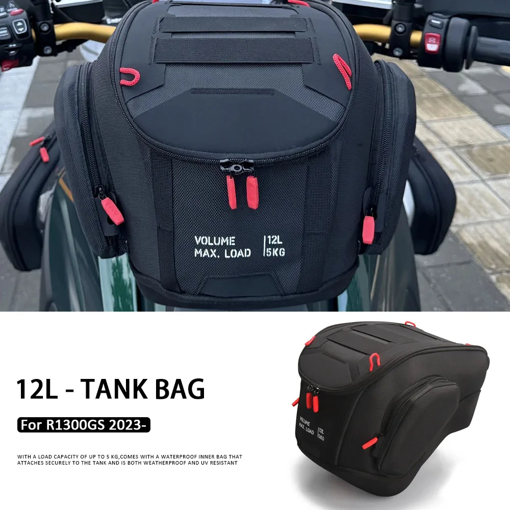 

Motorcycle Waterproof Fuel Tank Bag 12L Tool Backpack Portable Black For BMW R1300GS GS1300 R 1300GS R 1300 GS 2023 2024 2025