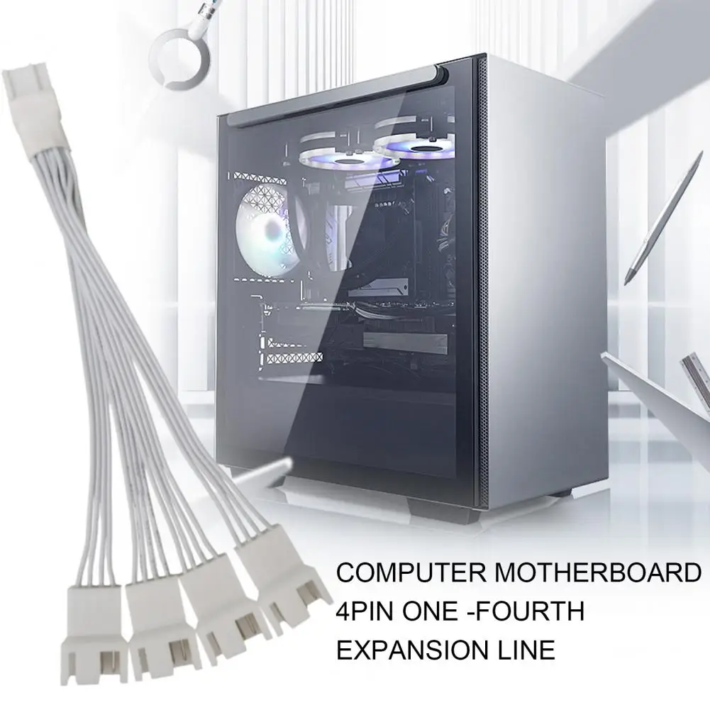 Кабель-адаптер Компьютерный процессор Вентилятор Разветвитель Кабель 4-контактный адаптер-концентратор Конвертер для материнской платы ПК 4-контактный удлинитель вентилятора Кабель питания Pwm