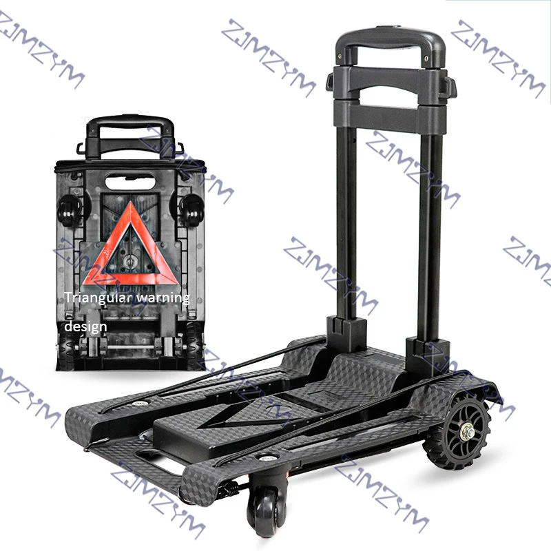 Universal Wheel Folding Cart Hand Truck Foldable Trolley Pull Rod Cart Portable Luggage Cart With Four Wheel