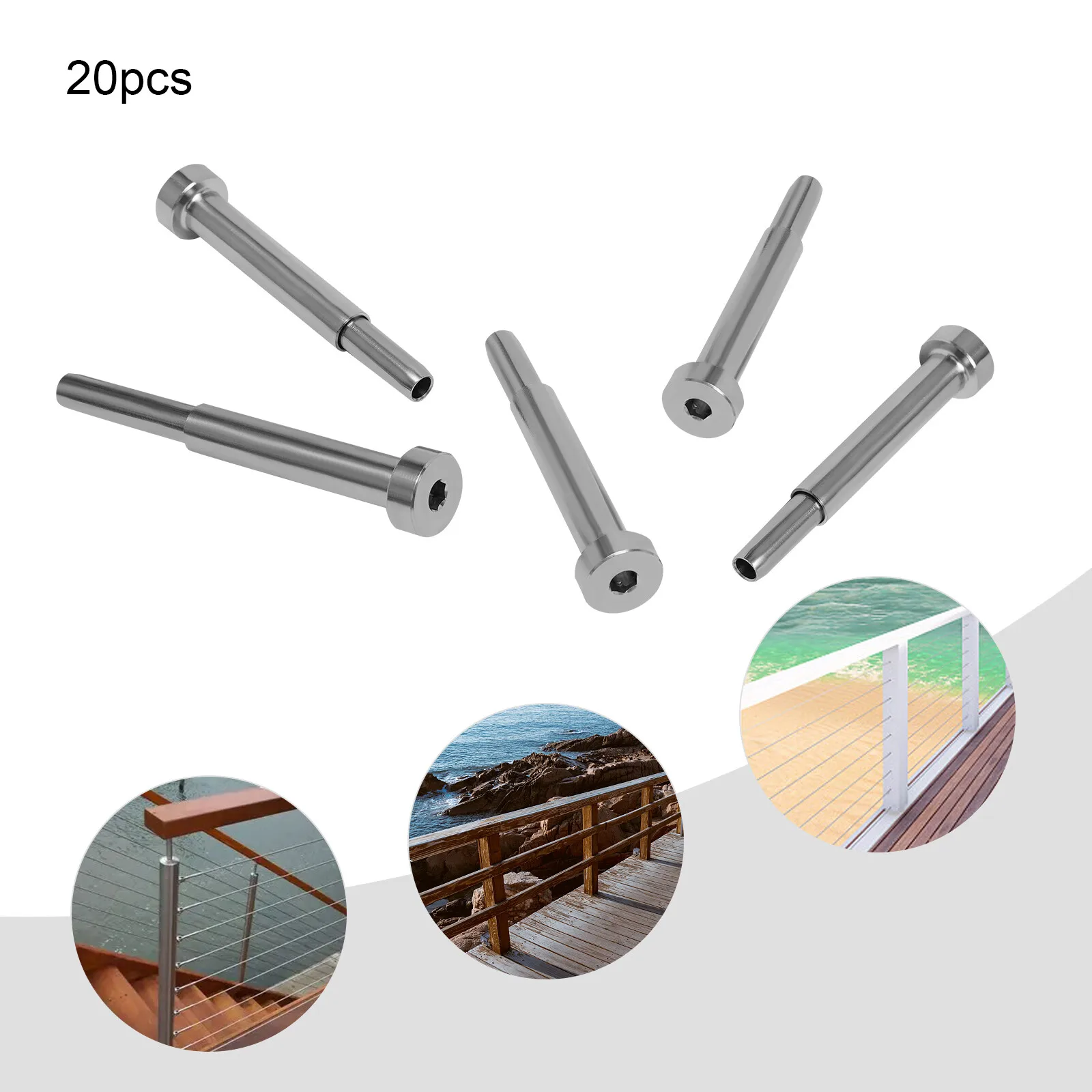 

20 шт. T316 комплект оборудования для кабельных перил из нержавеющей стали для тросовых кабелей 3/16 дюйма