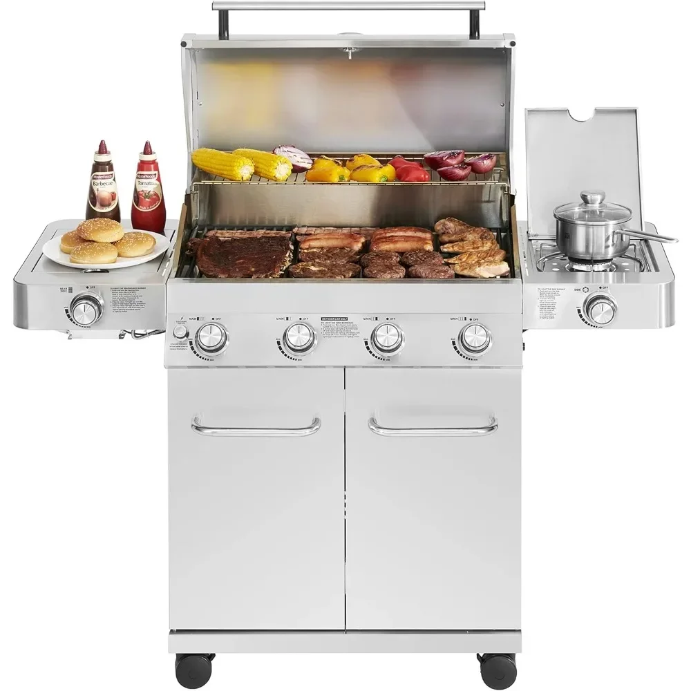 

Built in Thermometer Portable Barbecue Utensils Stainless Steel Barbecue Grill Large and LED Controls BBQ Grill