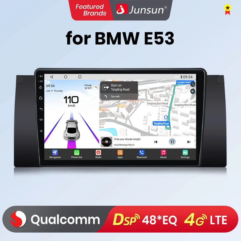 Junsun Android13 Qualcomm 8 Core Wireless CarPlay for Apple Android car Car Radio For BMW 5 E39 1995-2003 E53 X5 M5 Car Radio