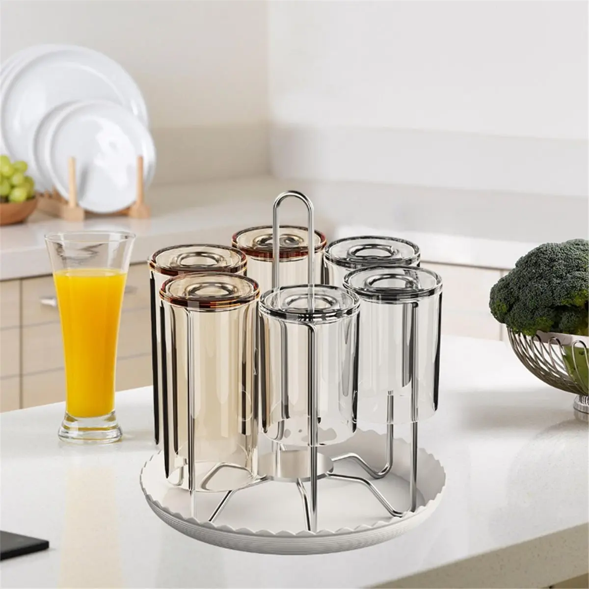 2026 New Cup Drying Rack Stand with Drain Tray, Stainless Steel, Space-Saving for Home and Office