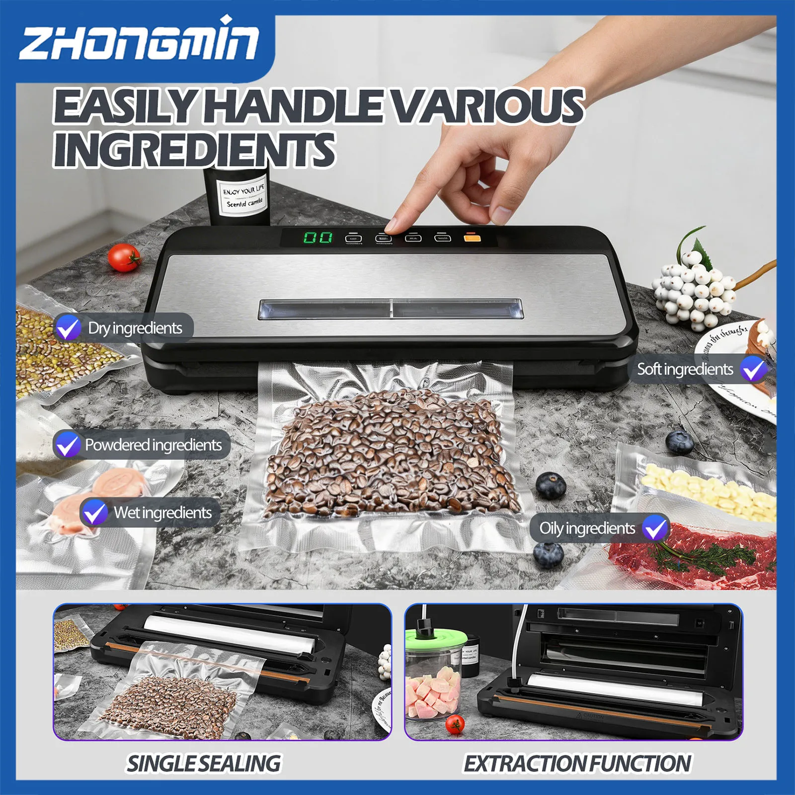 ZHONGMIN Multifunctional Vacuu - Food Vacuum Sealer Machine review and price