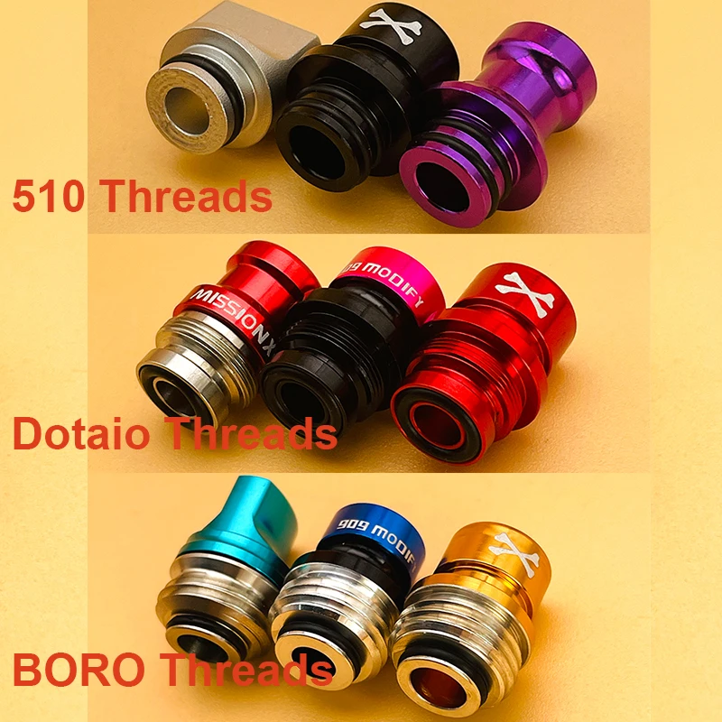 DSX Bone Mission 909 Modify Style 510/Dotaio/BB Gwinty Drip Tip Szeroki wąski płaski ustnik Materiał aluminiowy Akcesoria Vape