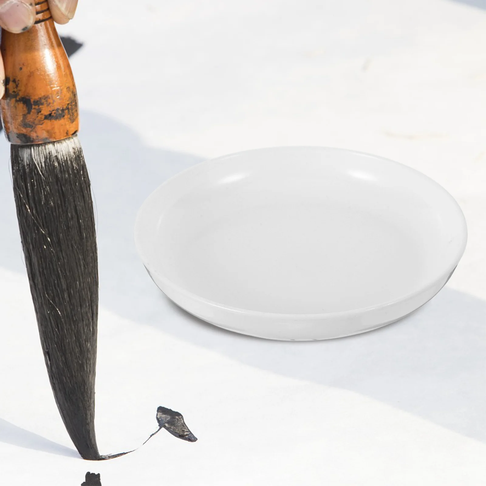 5Pcs Ink Dish Plastic Paint Plate Durable Calligraphy Brush Tray Student Water Plate Small Ink Dish Study Stationery