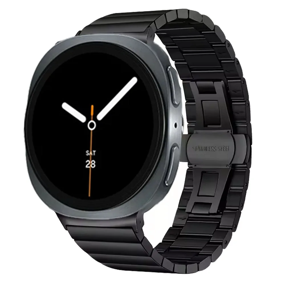 Pulseira de aço inoxidável de luxo para samsung galaxy watch 8 40mm 44mm pulseira para galaxy watch 8 clássico 46mm pulseira de metal
