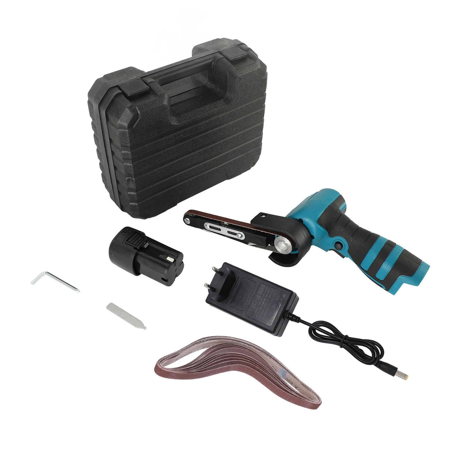 

Аккумуляторная ручная ленточная шлифовальная машина для деталей автомобилей, 16.8В, 1.5Ач, для удаления ржавчины, с 15 лентами