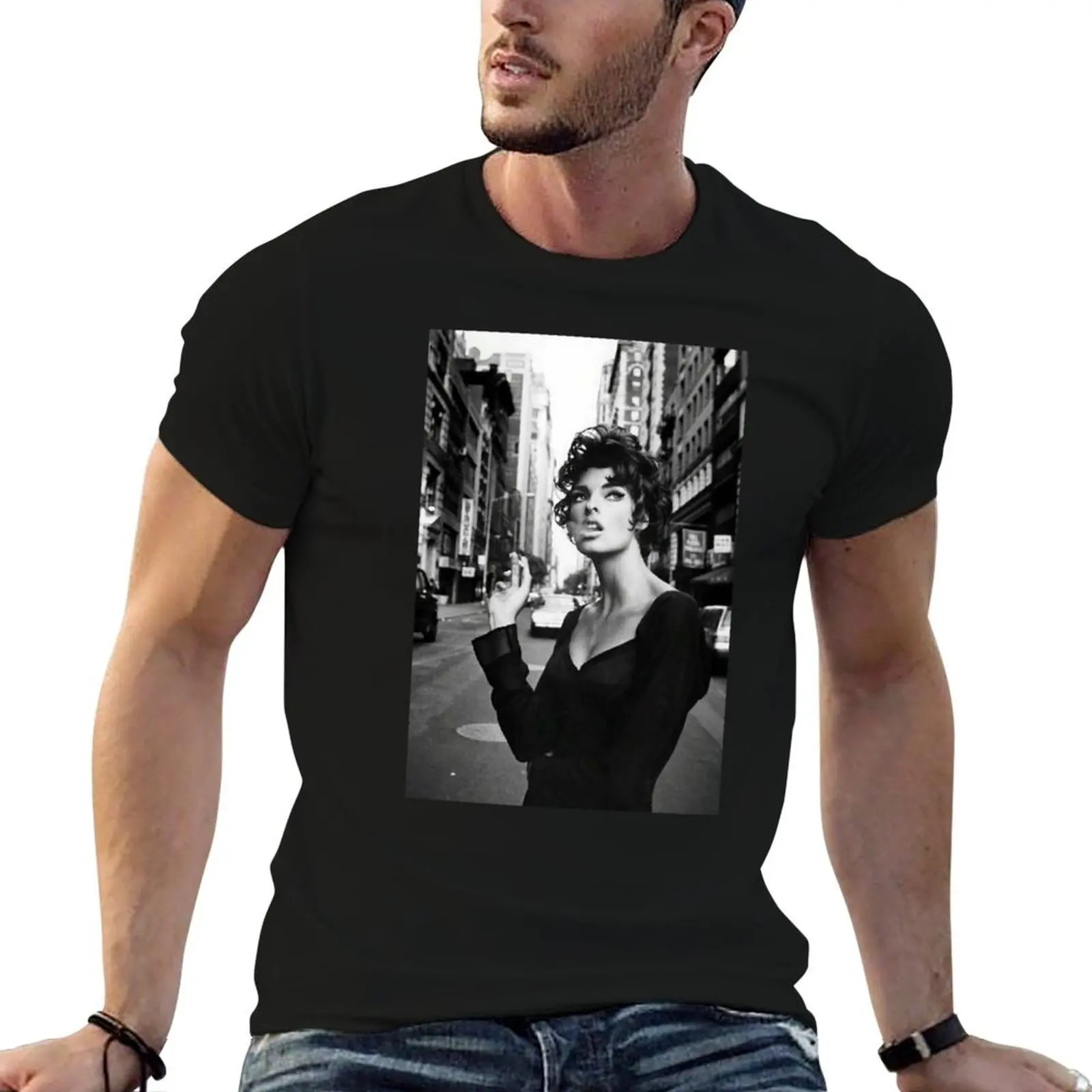 

Smoking Girl In Street T-Shirt man t shirt cotton high quality t shirts for man cotton soft T-Shirt