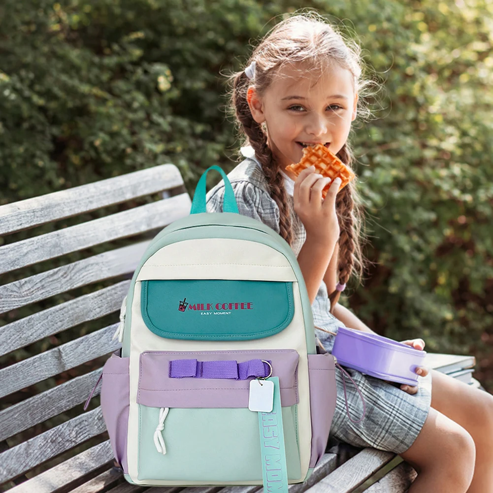 ファッションナイロンバックパック学生用和風バックパックパッチワークスクールバッグ大容量の多機能スクールバッグ