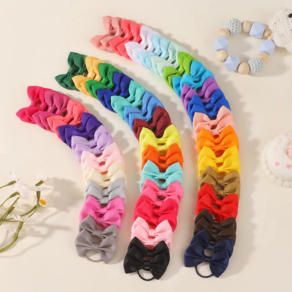 

Набор из 80 мини-резинок для волос с бантиками, милые резинки-пружинки для хвостиков, аксессуары для волос для девочек и детей