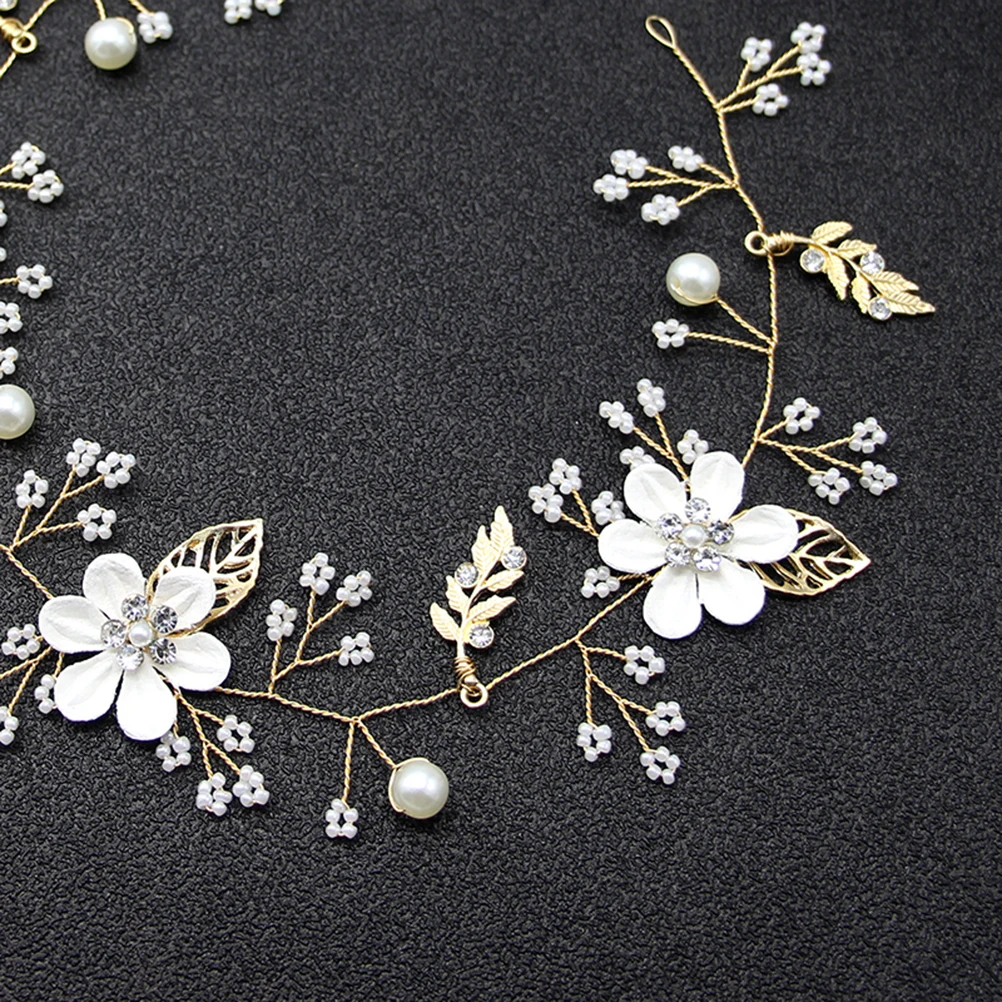

Pearl Headband Wedding Bridal Headpiece Dried Flower Crown Headwear Girl Hair Accessory Accessories for Women