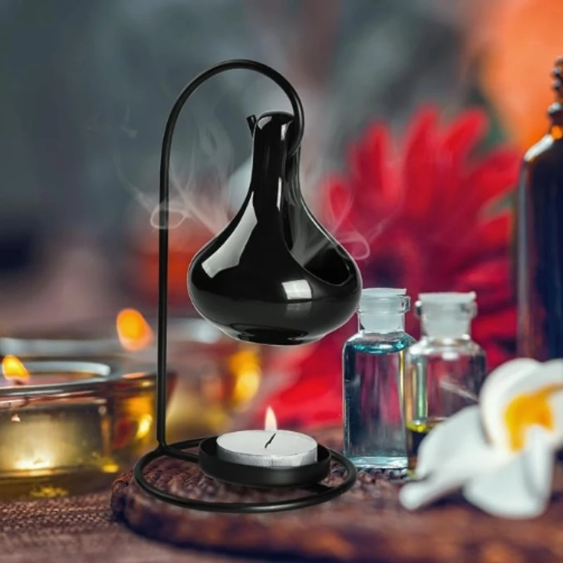 Hanging Cauldron Metal Wax Melt Essential Oil Burner, Scented Melter, Decorative Hanging Living Room Home Decor and Aromatherapy