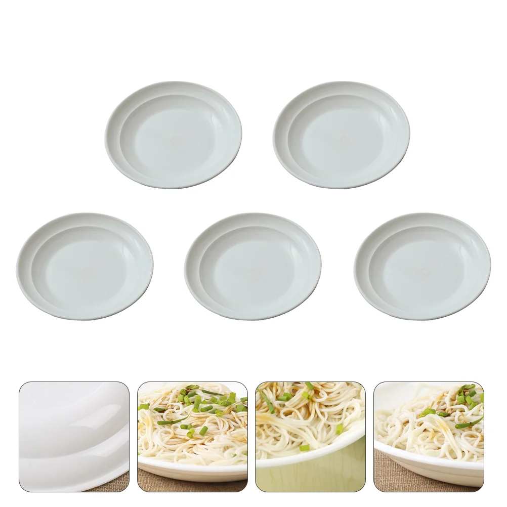 

5 PCS Microwave Oven Plate Heat Resistant Plastic Round Fast Heating Steamed Fish Dumpling Multi Purpose Safe Use