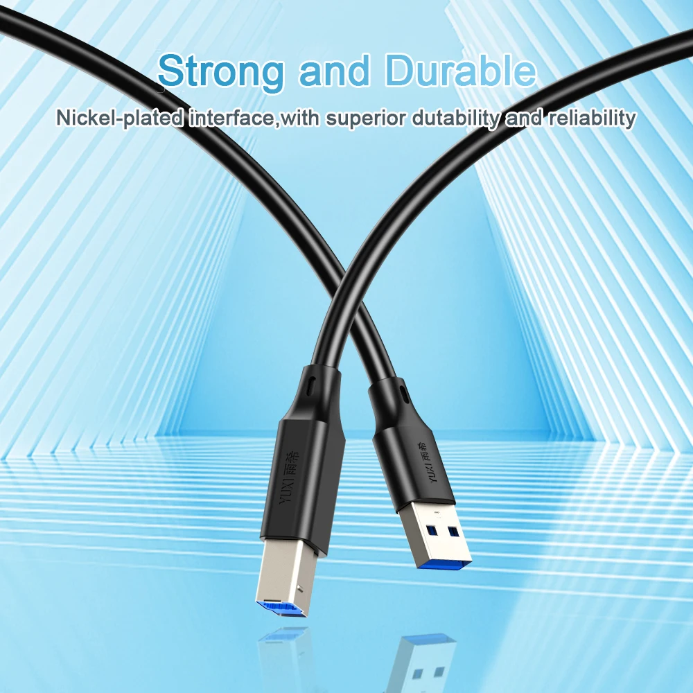 Kabel drukarki USB USB 3.0 A męski na B męski kabel do obudowy Hdd Canon Epson HP ZJiang Lab drukarka szybki kwadratowy przewód złącza