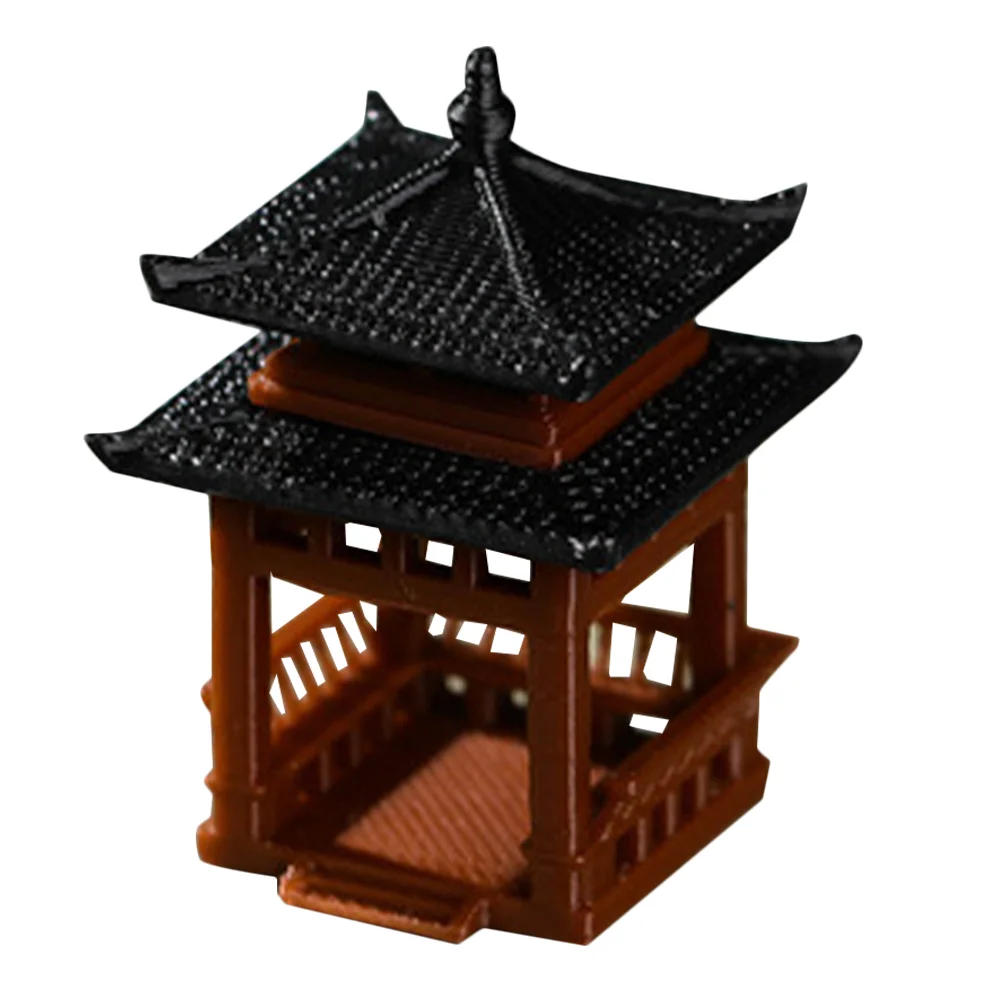 

Pavilion Statue Small Ornaments Gazebo Micro Landscape Fairy Garden Pagoda Plastic