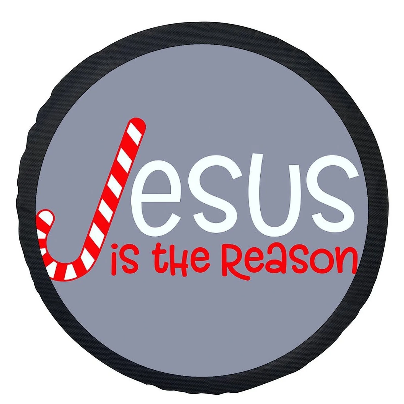 1pc Is The Reason Candy Cane Wheel Cover - Fit Car Tire With Red & White Striped Lettering, Durable Wheel Rim Accessory For Most