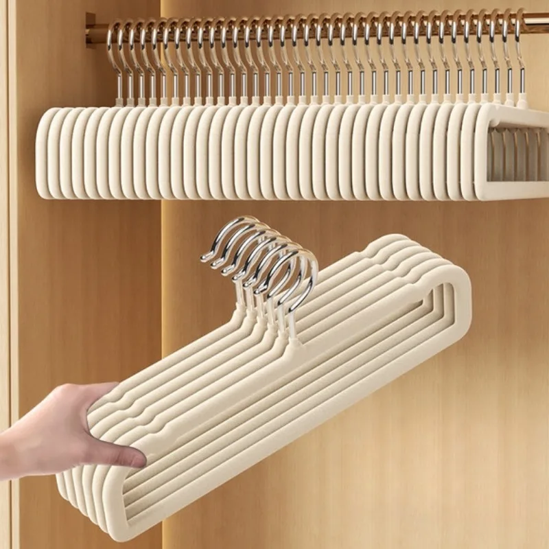 

10pcs Pack Pants Hanger Non Slip Velvet Closet Hangers Thin Space Saving Clothes Hanger Strong Durable Perchas 360 ° Swivel Hook