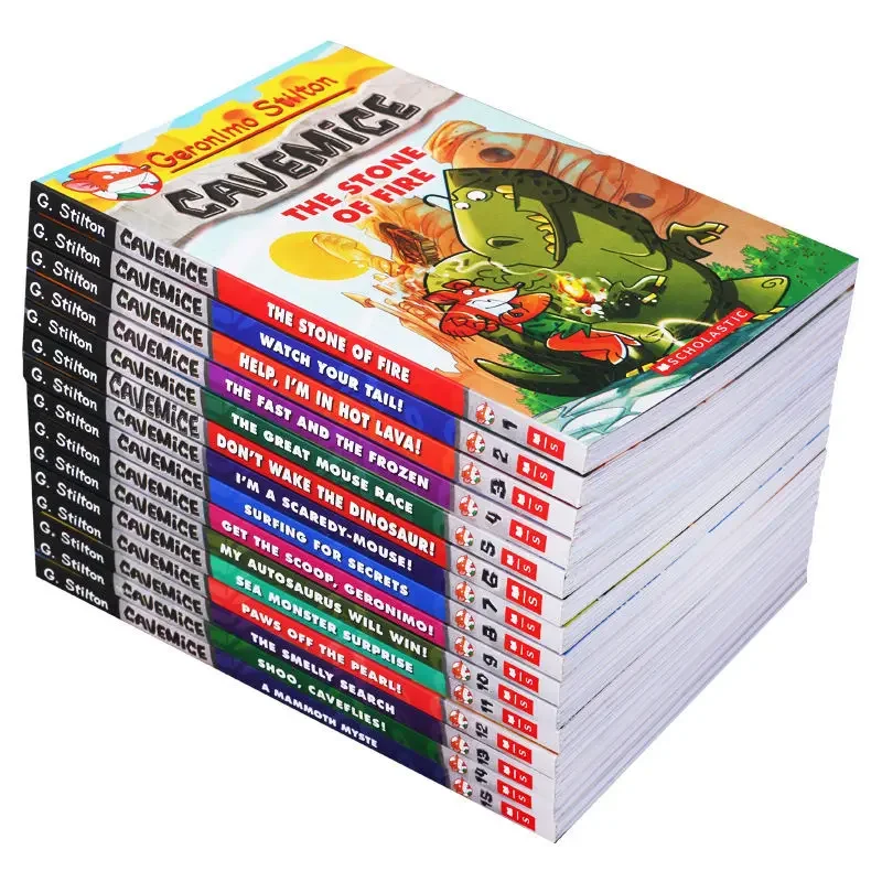 

15 Books Geronimo Stilton Cavemice Picture Book Children Reading Book Young-adult Novel English Comic Story For Age 5-12 Livros