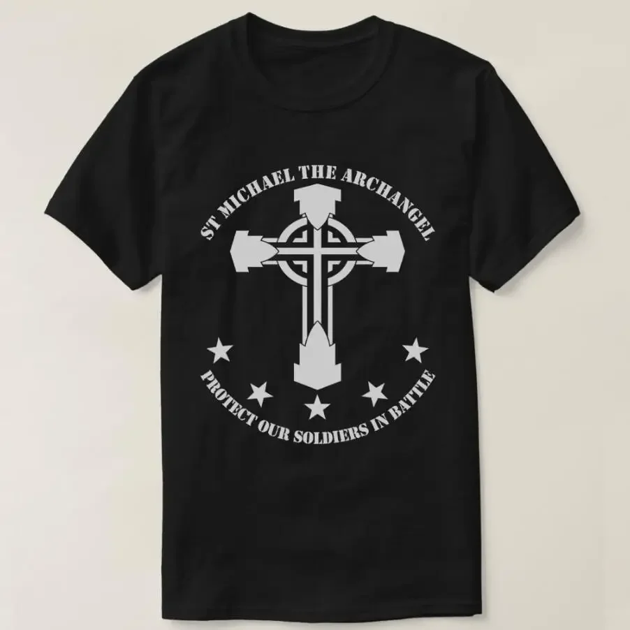 

St Michael The Archangel Men T-Shirt Short Sleeve Casual 100% Cotton O-Neck Summer T Shirts Size S-3XL