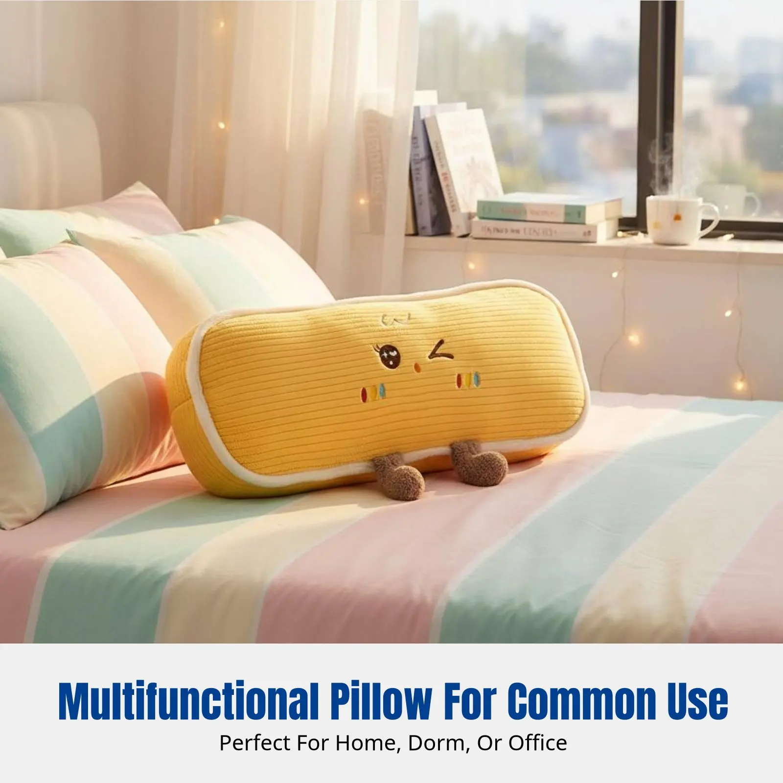 

Милая плюшевая подушка-валик «Допамин», мягкая подушка-персонаж, для спальни и общежития, подушка для ног для девочек