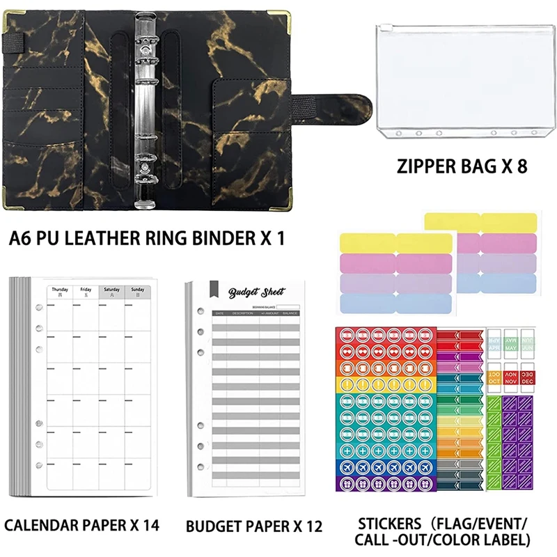 Budget Binder Money Saving Wallet For Cash Stuffing Money Organiser Binder Budget Book Planner Binder With Labelsticker