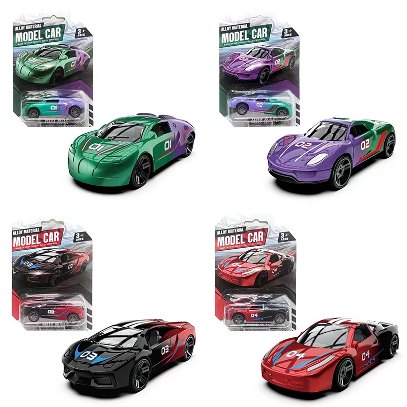 Gradient Sports Car Children's Mini Alloy Car Sliding Pull Back Sports Car Racing Model Set Toy