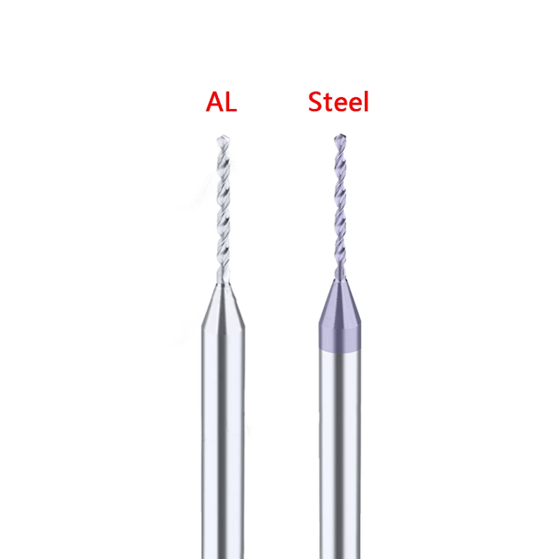 Micro Diameter Drill Tungsten Steel 0.15-3mm Fixed Shank Drill Solid Alloy High Speed Twist Drill Micro-drilled PCB Coated