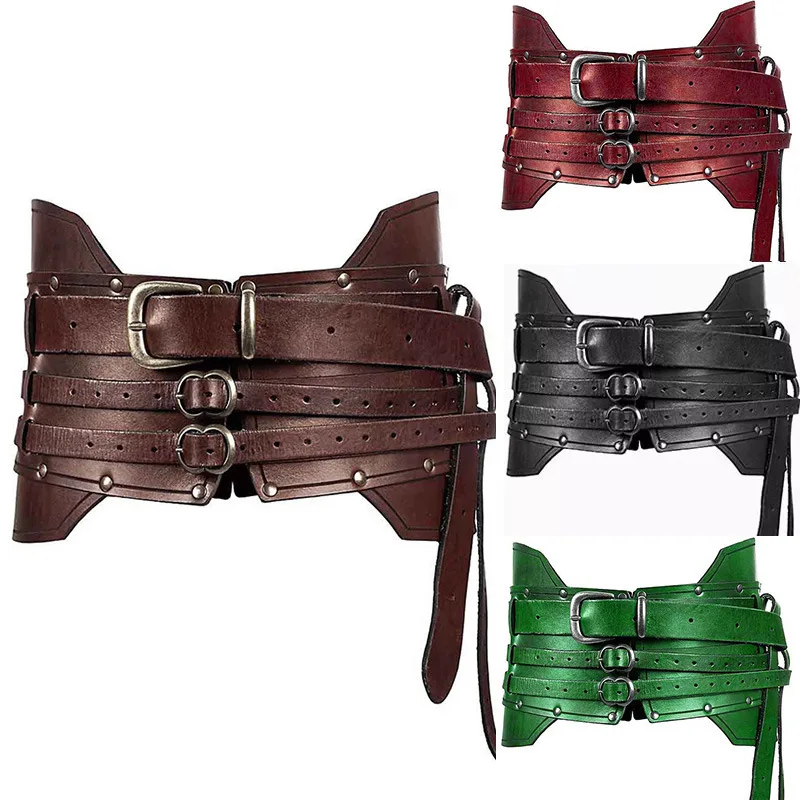 

Vintage European - American Viking Medieval Waistband Belt Cosplay Nordic Knight Leather Belt Role - playing Accessory