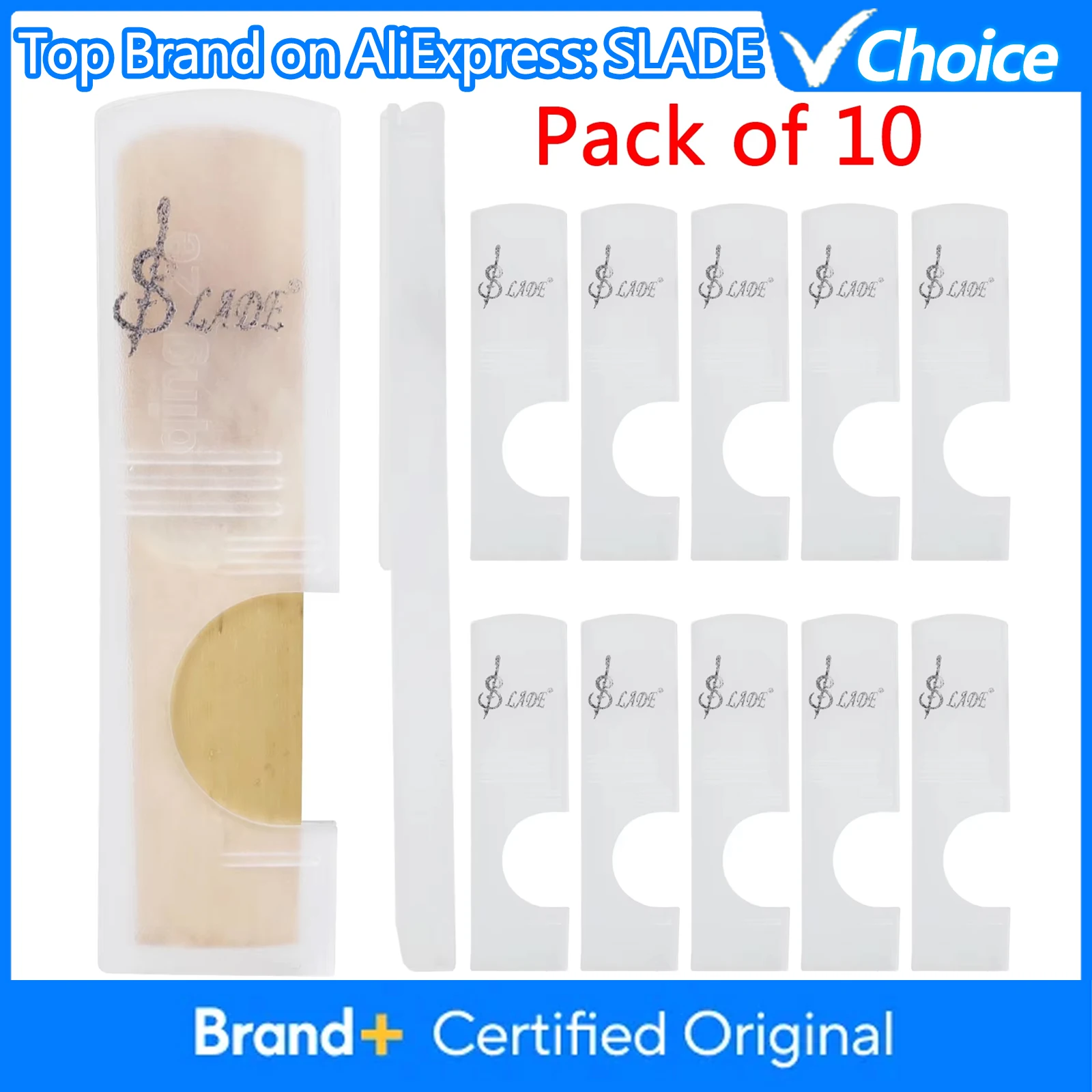 SLADE 10 Stück Saxophon Klarinette Reed Clip Case Aufbewahrung ABS Material Reed Protector Ohne Reed Holzblasinstrument Zubehör
