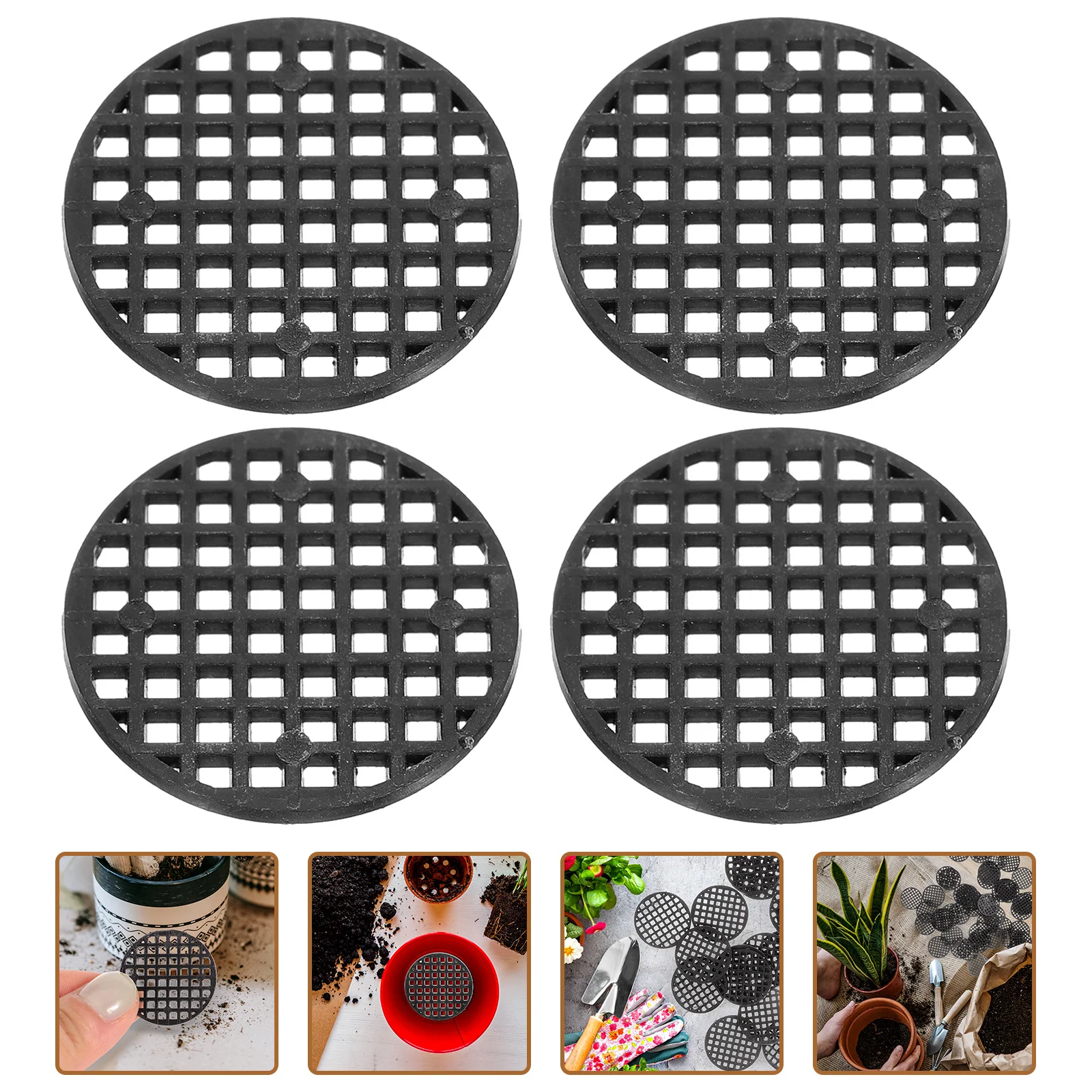 

100pcs Leakproof Screen 4.5CM Plastic Ceramic Flower Pot Bottom Mesh Pad Plant Drainage Filters Prevent Root Rot Promote Growth