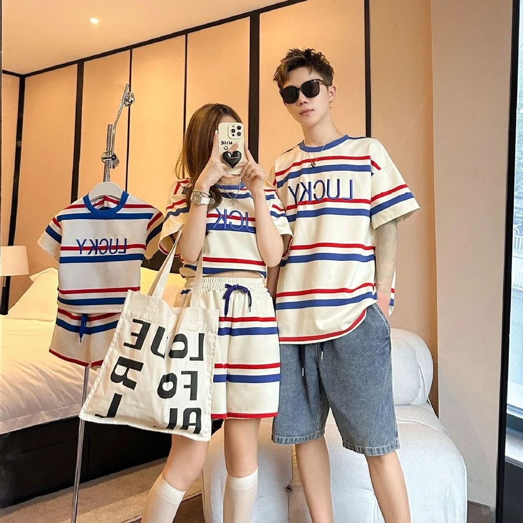 Fashion Family Matching Clothes Father Mother and Son Daughter Clothing Children Two Piece Outfits Sets Newborn One Piece Romper