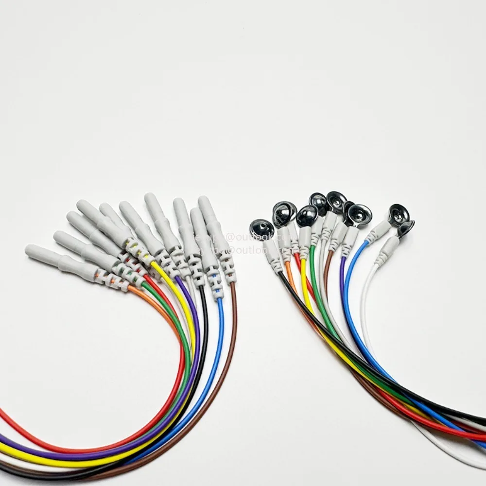D-Sub 1.5mm EEG Electrode Lead Wire | Ag/AgCl Sensor with Gold-Plated Touchproof Connector, Universal Brain Electrode Cable