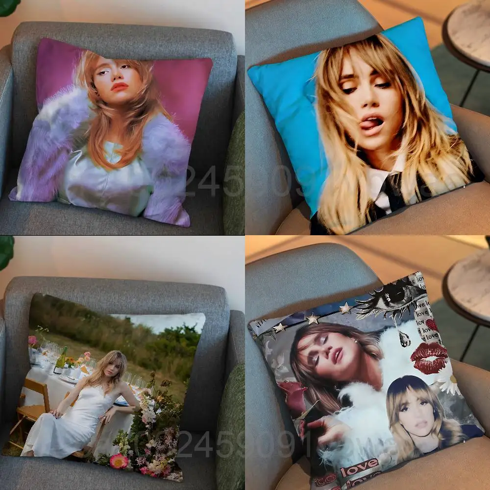 

Back In Love Suki Waterhouse Pillow Case Anti-dustmite Pillowcase Invisible zipper silky short plush Sofa cushion cover
