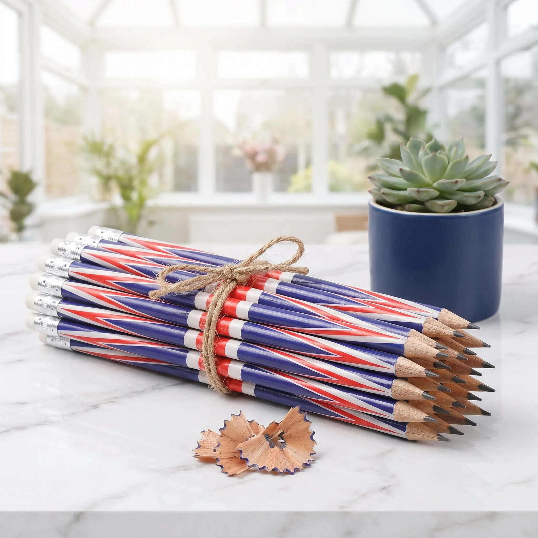 60pcs Colored Wood Pencils with England Flag Design – Break-Resistant Writing & Drawing Pencils for Students, Bulk Pack