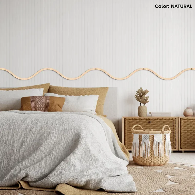 15pcs Wave Wall Trim,Curved Wall Trim,Wooden Molding,Decorative Wall Trim,Wavy Wall Trim,Nursery Wall Trim,Boho Wall Border l