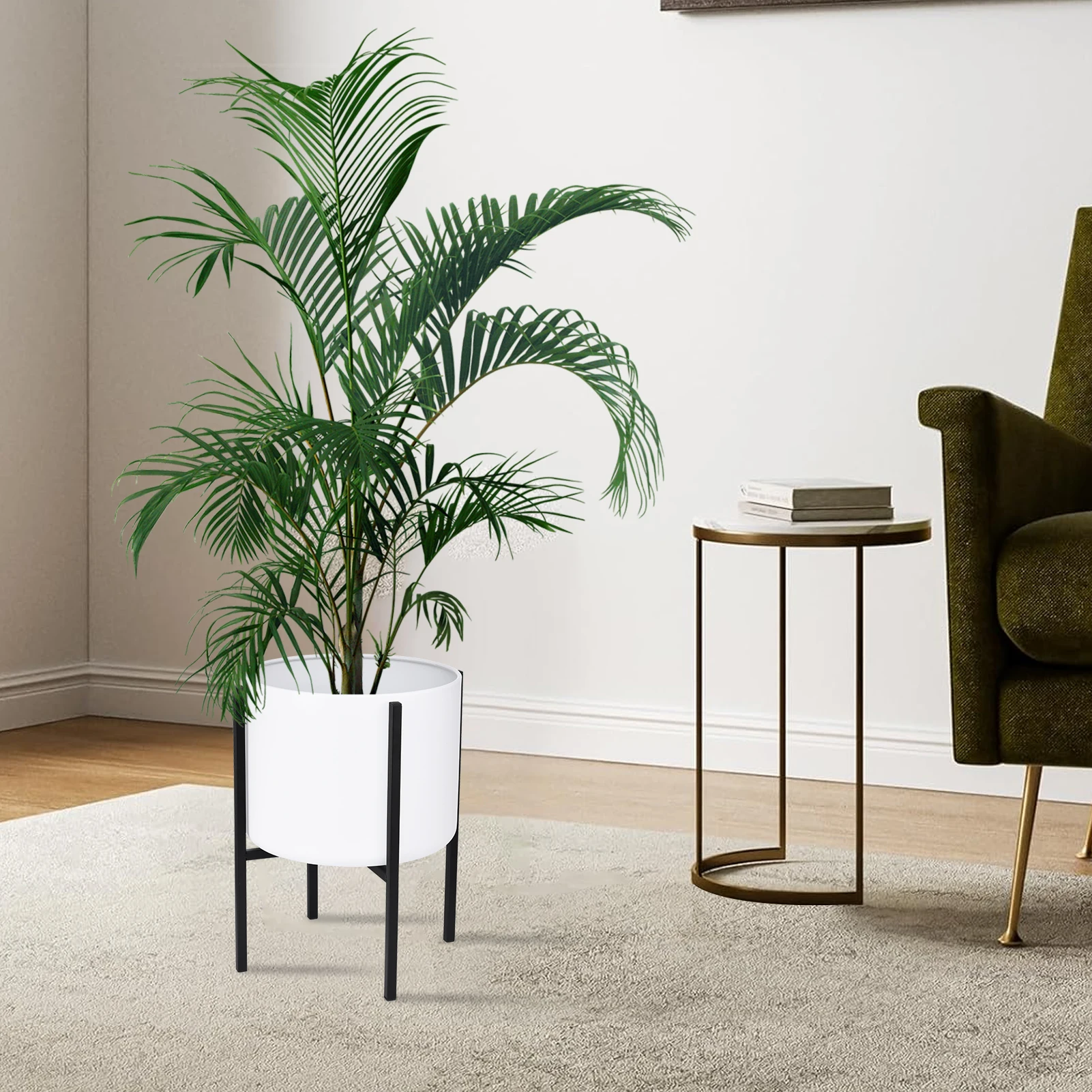 

Plant Pot Stand Flower Pot with Holder Rack Flowerpot Cylinder Planter for Home, Office, Restaurant, Cafe, Garden, Patio, Lawn