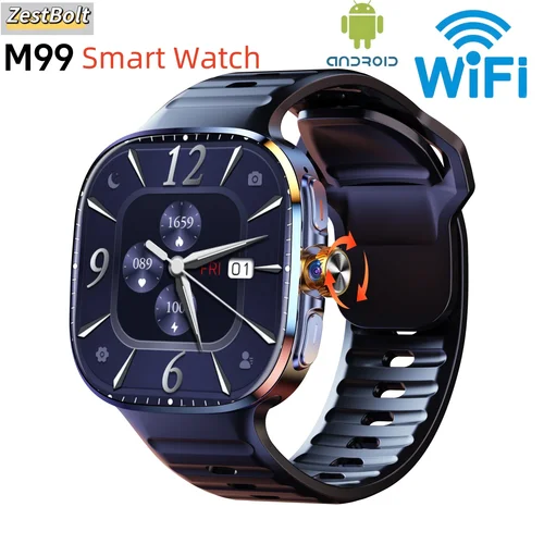 Reloj inteligente M99 con pantalla de 2,4 pulgadas, batería de 2100mAh, 512GB ROM, cámara de 900W, GPS, WiFi, ritmo cardíaco, Android 10,0, Compatible con Android IOS