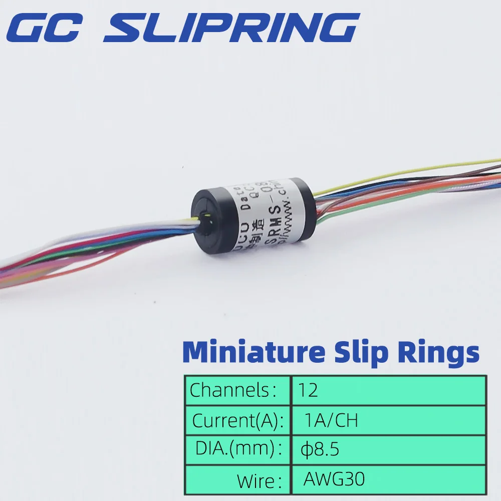 Electric slip ring 12-way 1A diameter 8.5mm collector slip ring electric brush carbon brush conductive ring rotary ring