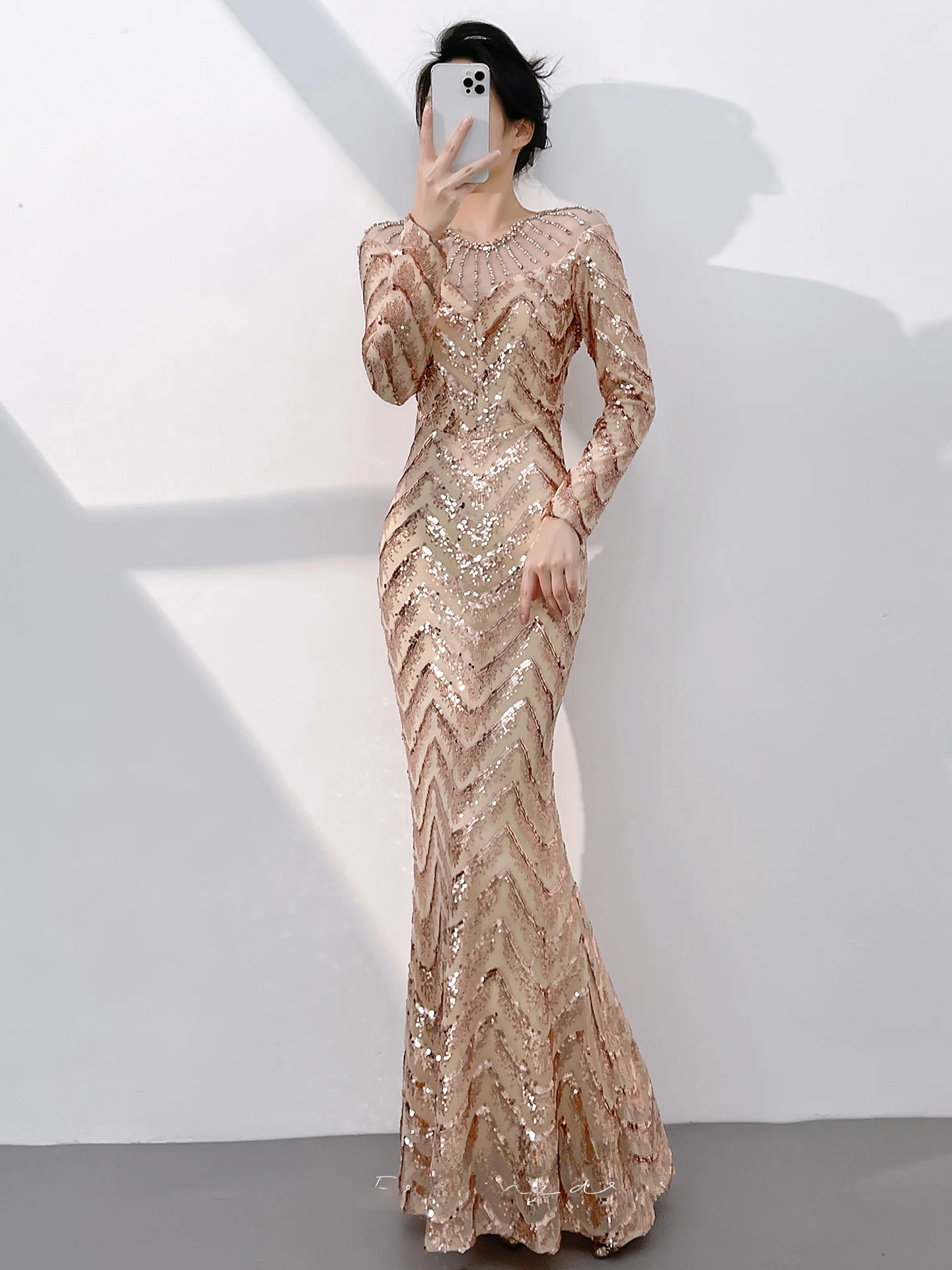 

Вечернее платье цвета розового золота для женщин: Элитная блестящая юбка для важных мероприятий, конференций и торжеств, индивидуальный пошив