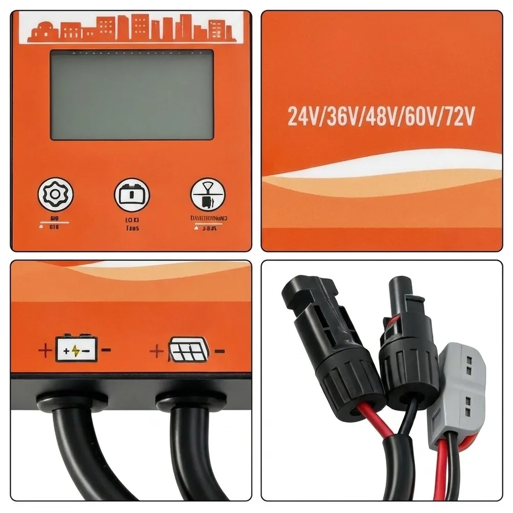 RV for Solar System 500W Charge Controller For Camping Advanced MPPT Algorithm 24V To 72V Range 15A Output Current