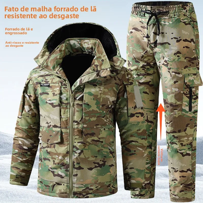 new-camouflage-workwear-set-for-men-thickened-fleece-outdoor-warm-and-wear-resistant-autumn-winter-work-clothes-factory-uniform