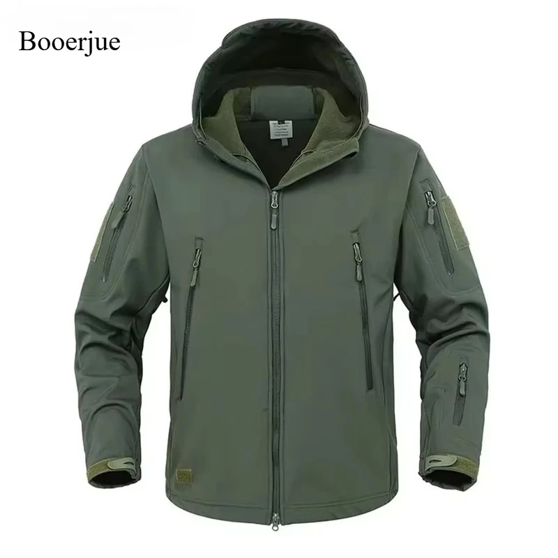 Military Shark Skin Soft Shell Jackets Men Tactical Windproof Waterproof Jacket Men Army Combat Jackets Mens Hooded Bomber Coats
