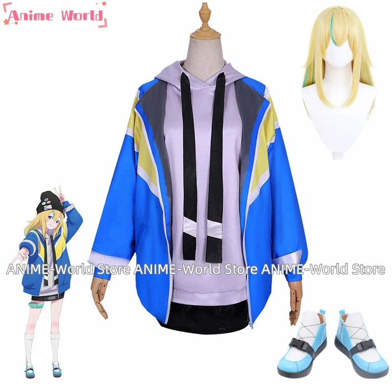 Anime Jellyfish Can't Swim in the Night Kano Yamanouchi Cosplay Costume Wig Shoes