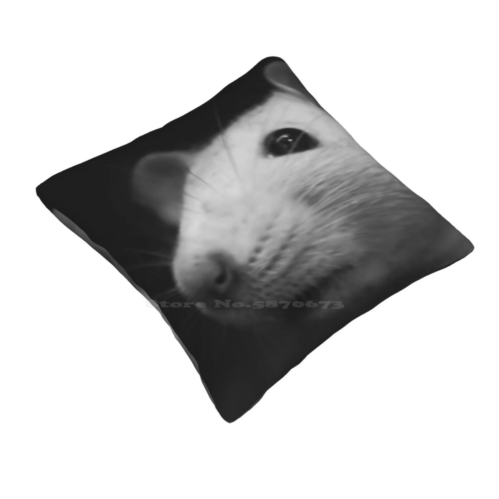 Stuart Smells Something Home Sofa Car Cushion Cover Pillowcase Stuart Little Rat Animal Black White David Alexander Elder