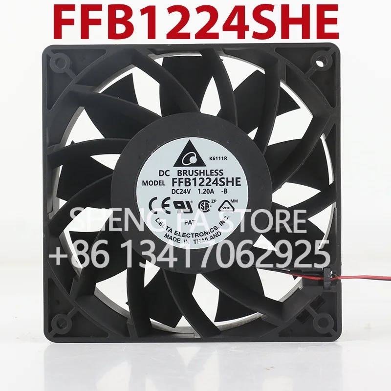 New Delta 5V 12V 48V DC 24V 1.20A cooling fan FFB1224SHE high air volume inverter printing machine AC EC 12038 120x120x38MM 12CM