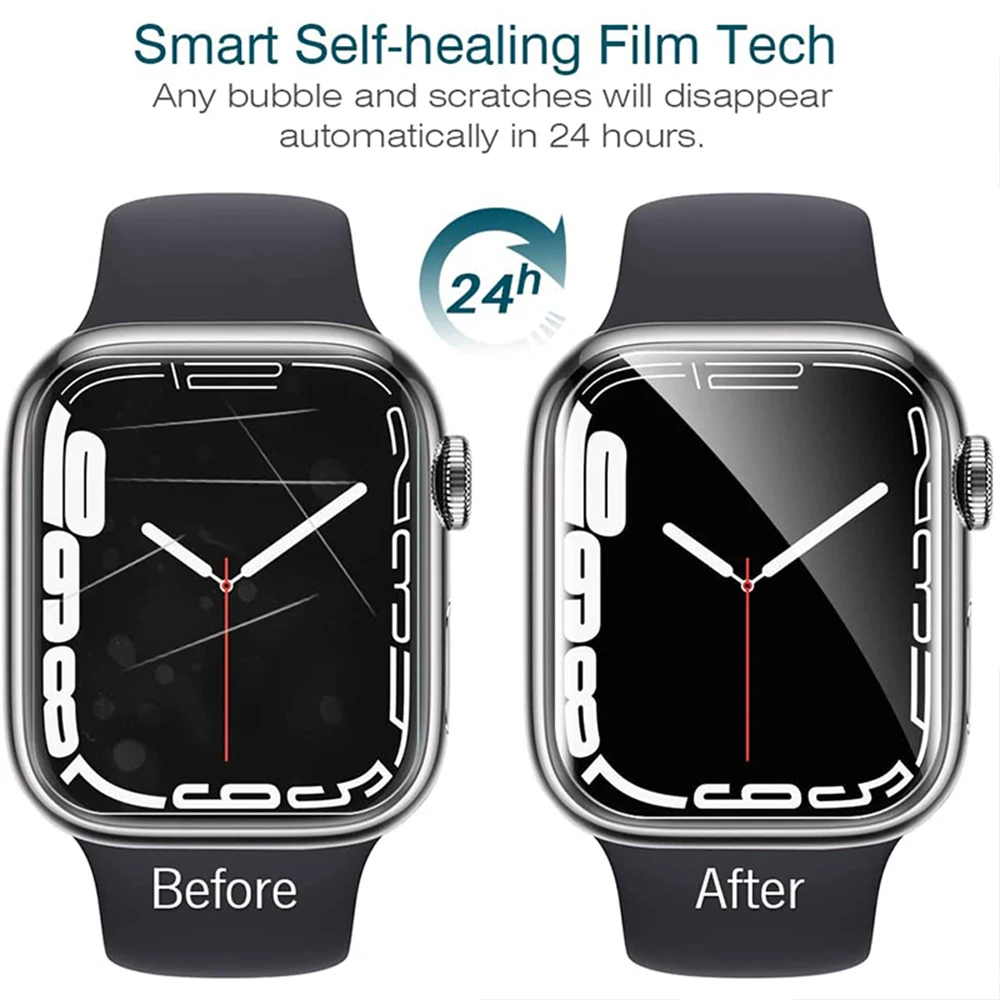 Screen Protector For Apple Watch 38 40 41 42 44 45mm Hydrogel Protective Film For Apple Watch 7 6 5 4 3 2 HD Film for iWatch SE