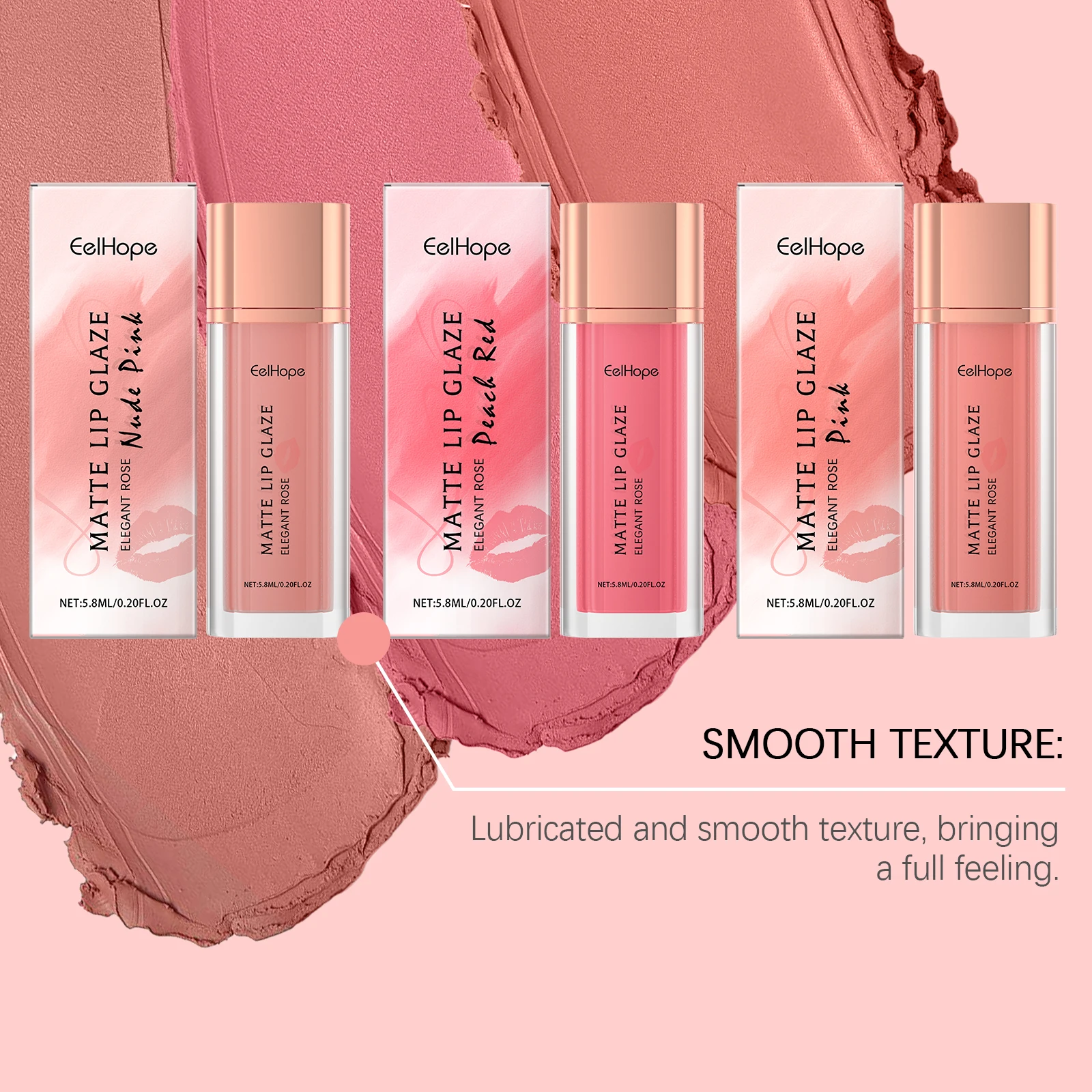 Leichter, mattierter Samt-Lippenstift, leicht zu färben, Glanz-Set, wasserfest, aufpolsternd, für alle Hauttypen, Make-up für Frauen bis zu 24 Stunden